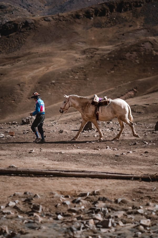 Horse rinding at Rainbow Mountain