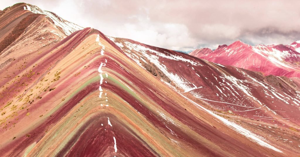 Rainbow Mountain with snow